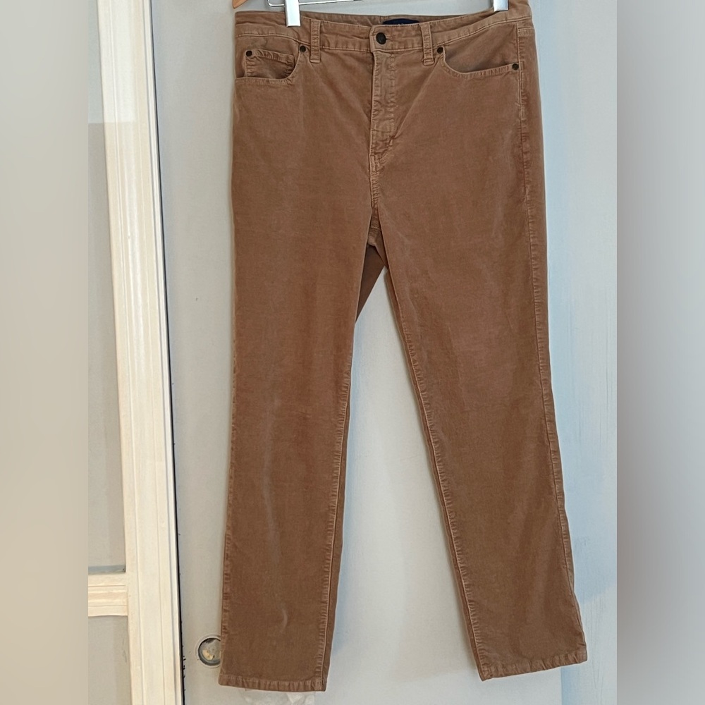 Talbots Women’s Tan High-Rise Straight Leg‎ Stretch Corduroy Size 12 R Work